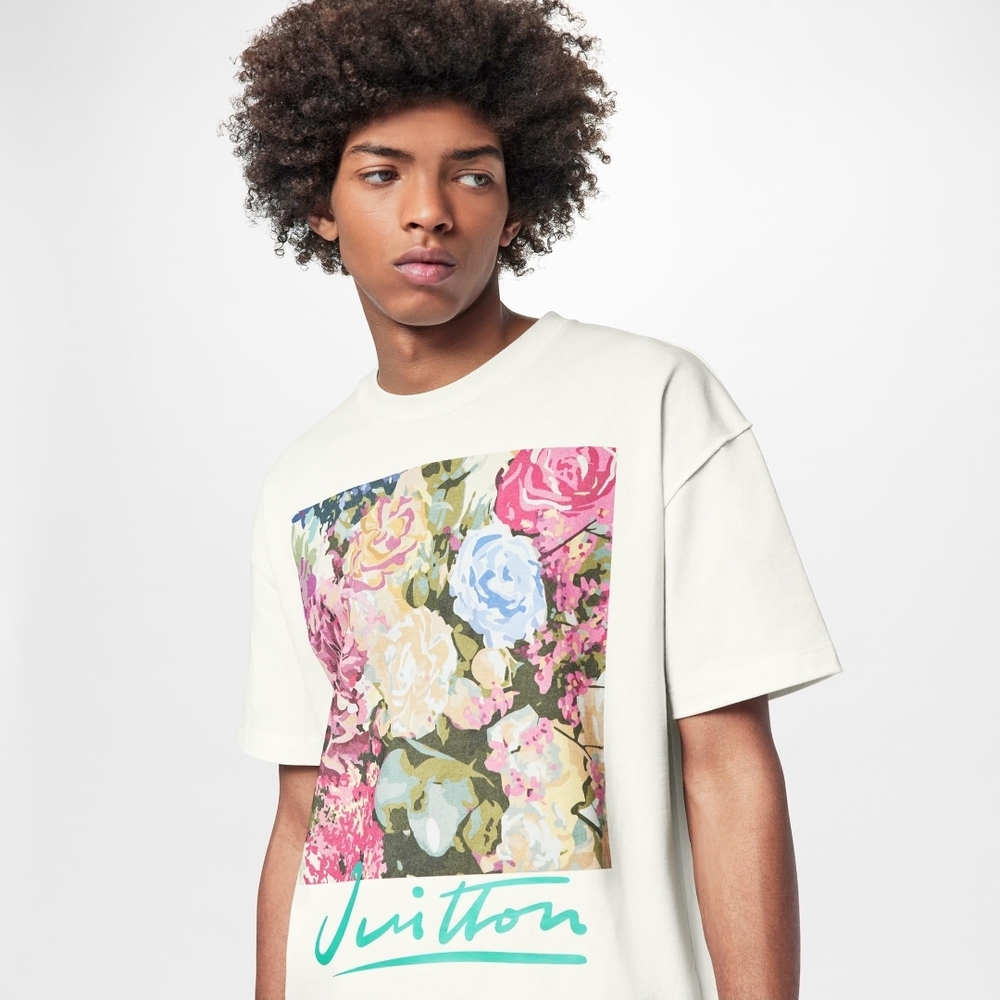 100% AUTHENTIC BNWT LOUIS VUITTON TAPESTRY FLOWER FLORAL T-SHIRT SIZE SMALL